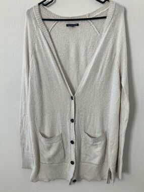 American Eagle AE Knit Sweater Size S Cream Button Preppy Cardigan